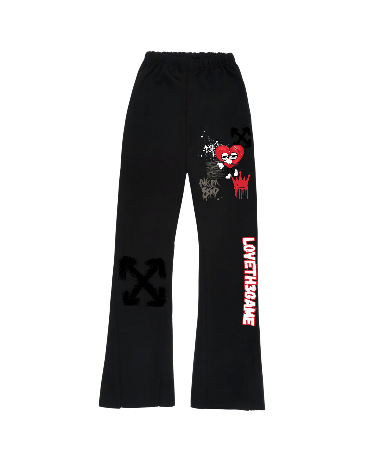 Red Hearted Sweatsuit Loveth3game Clothing
