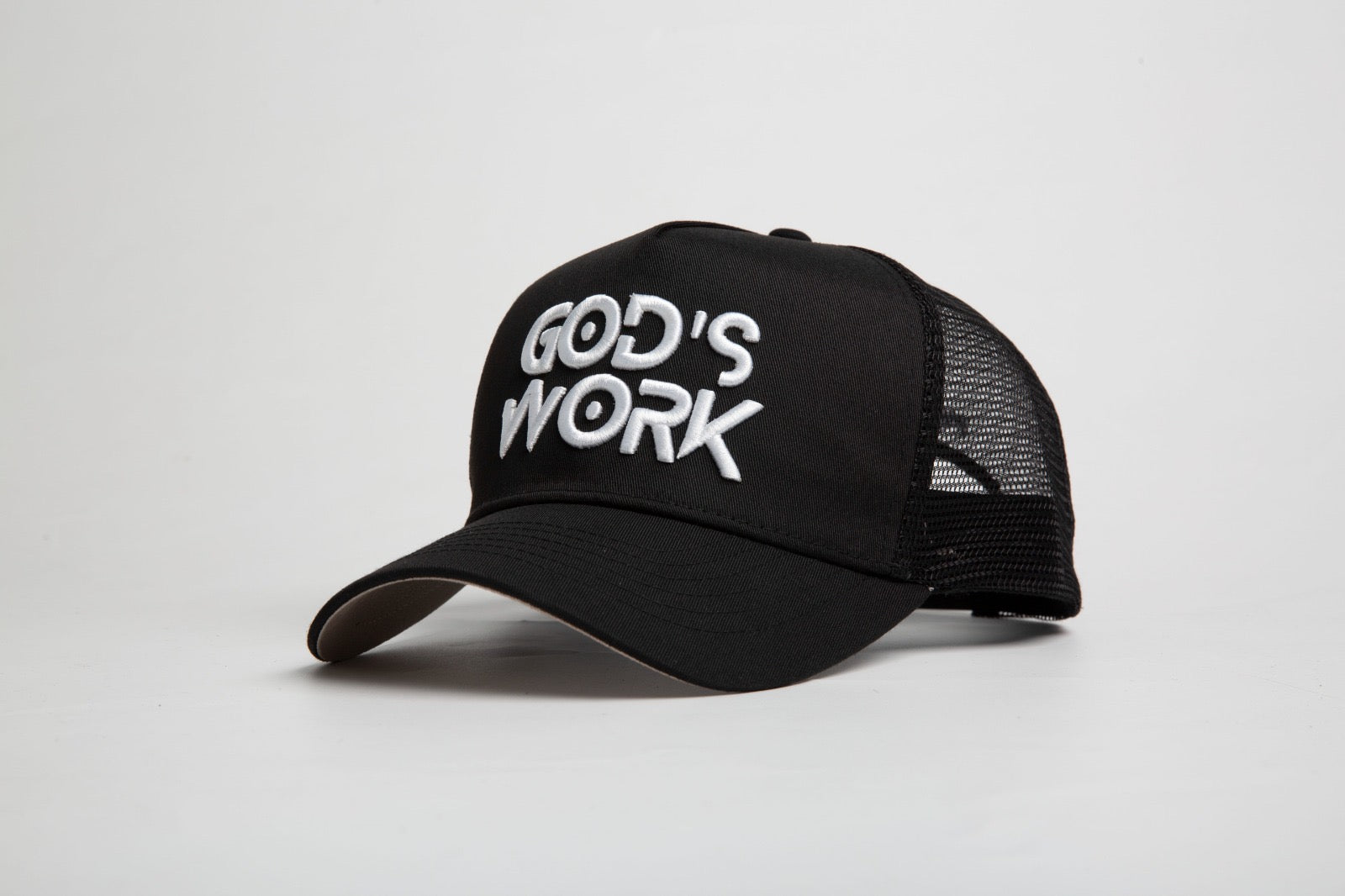 God’s Work- Signature Series Black Mesh Snap-back Proclaim Clothing.