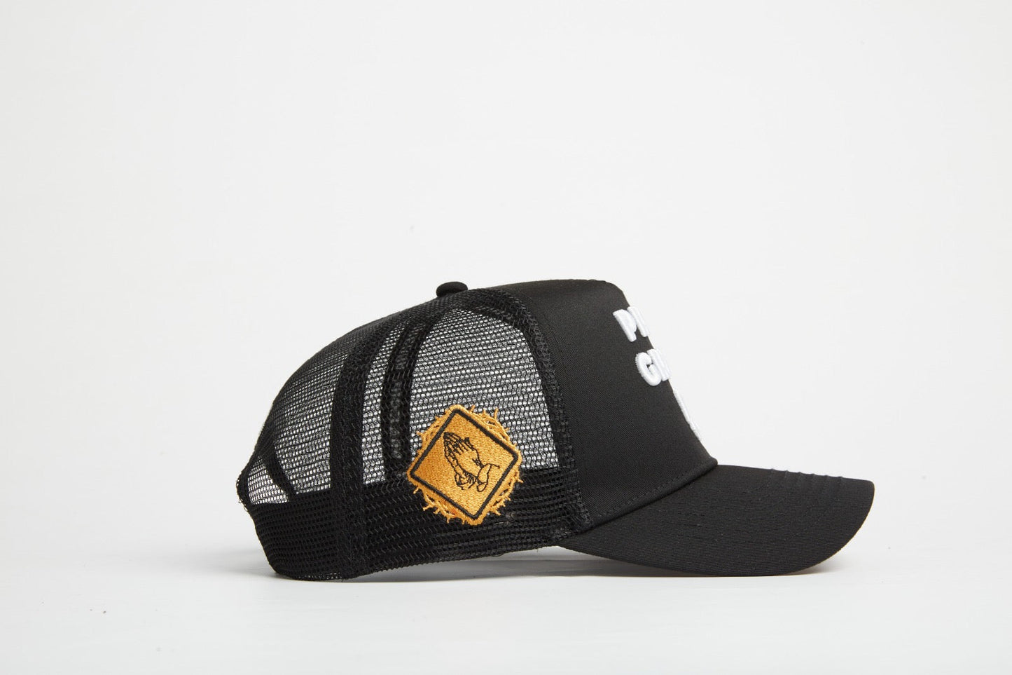 Pray Grind Repeat- Signature Series Black Mesh Snap-Back Proclaim Clothing.