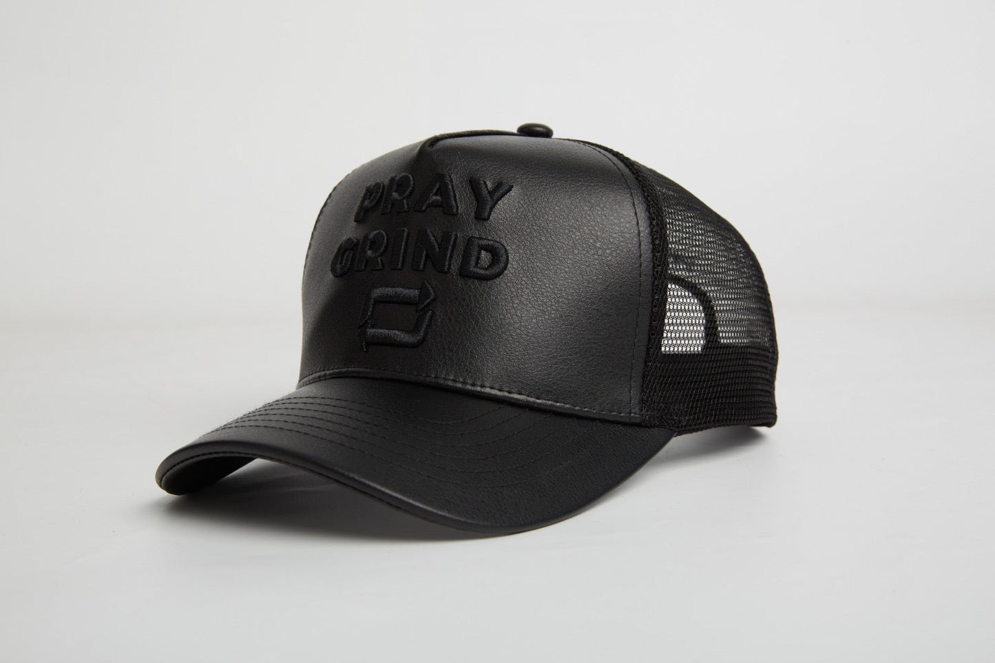 Pray Grind Repeat- Asphalt Leather / Signature Series Snap-Back Proclaim Clothing.