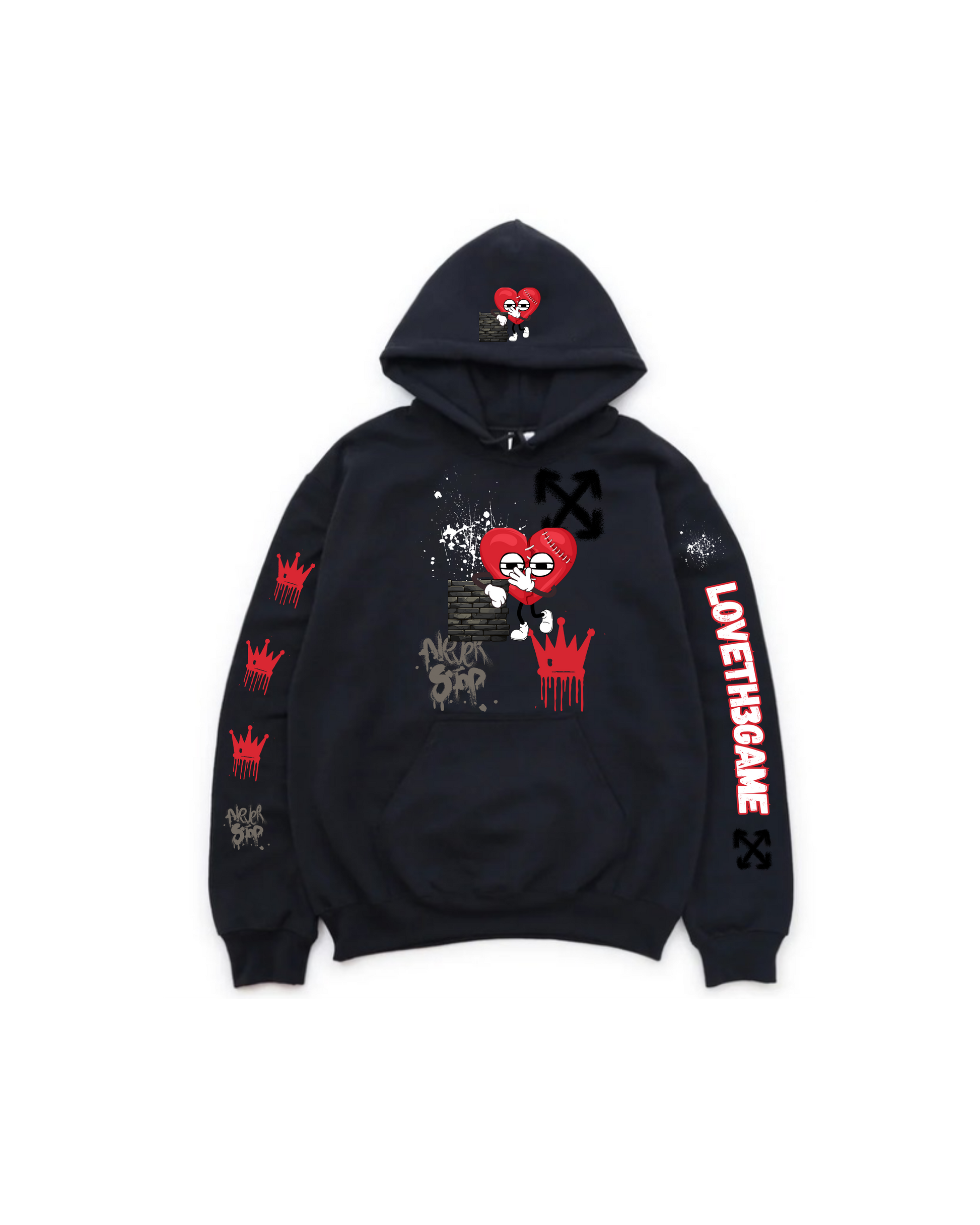 Red Hearted Sweatsuit Loveth3game Clothing