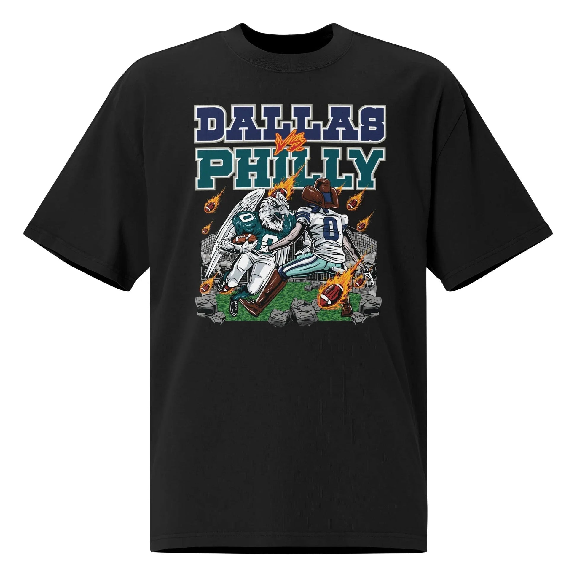 Cowboys vs Eagles "Rivalry" Black T-Shirt Mercy Rule