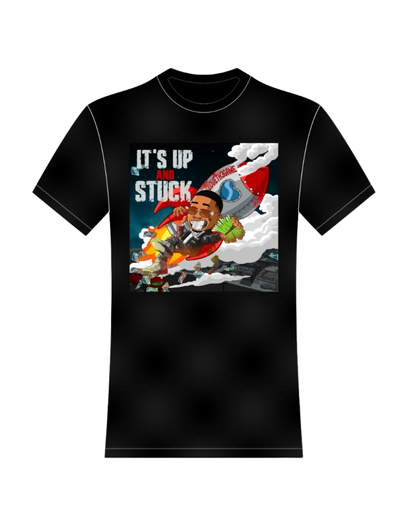 “It’s Up And Stuck” Acid Wash T-shirt Loveth3game Clothing