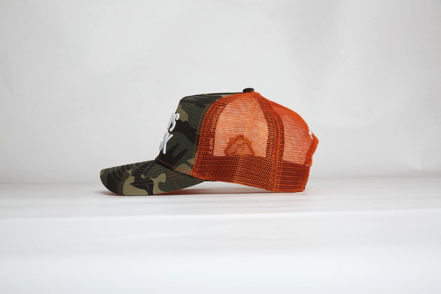 God’s Work- Signature Series Camo/Orange Mesh Snap-back Proclaim Clothing.